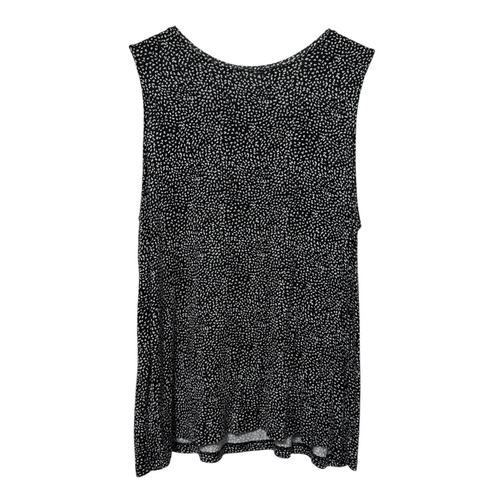 Nine West Soft Spun Ditsy Pebble Pattern Sleeveless Tunic Blouse Womens Size XL